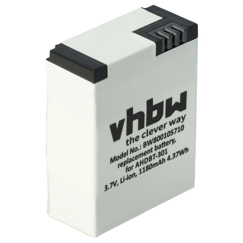 Videokamera elem GoPro AHDBT-201-hez - 1180 mAh 3,7 V Li-polimer