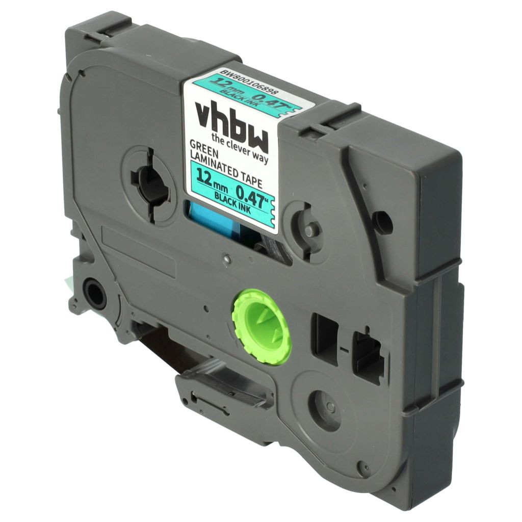 VHBW Brother TZE-731, TZ-731 Címkeszalag - 12mm, Fekete-Zöld