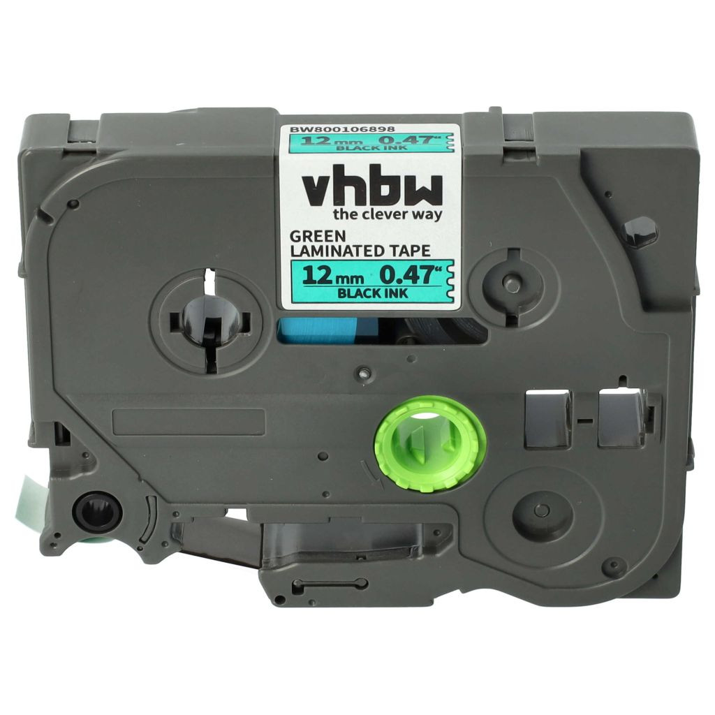 VHBW Brother TZE-731, TZ-731 Címkeszalag - 12mm, Fekete-Zöld