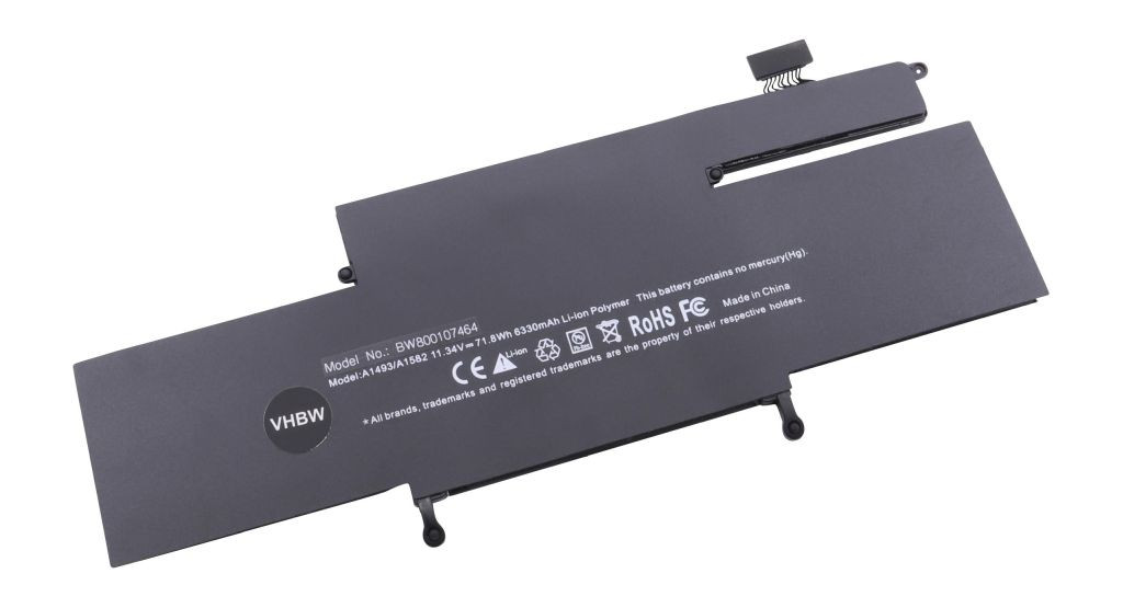 VHBW Notebook akkumulátor Apple 020-8146, A1493, 020-8148 - 6330 mAh 11,34 V Li-polimer, fekete