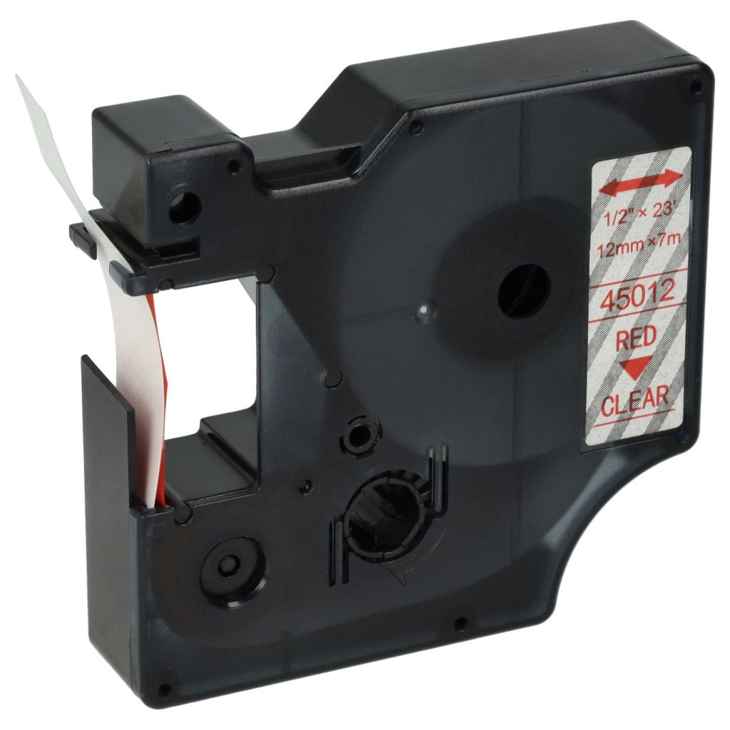 VHBW Dymo D1 Címkeszalag, 45012, 12 mm, Piros-Átlátszó VHBW Dymo D1 Címkeszalag, 45012, 12 mm, Piros-Átlátszó