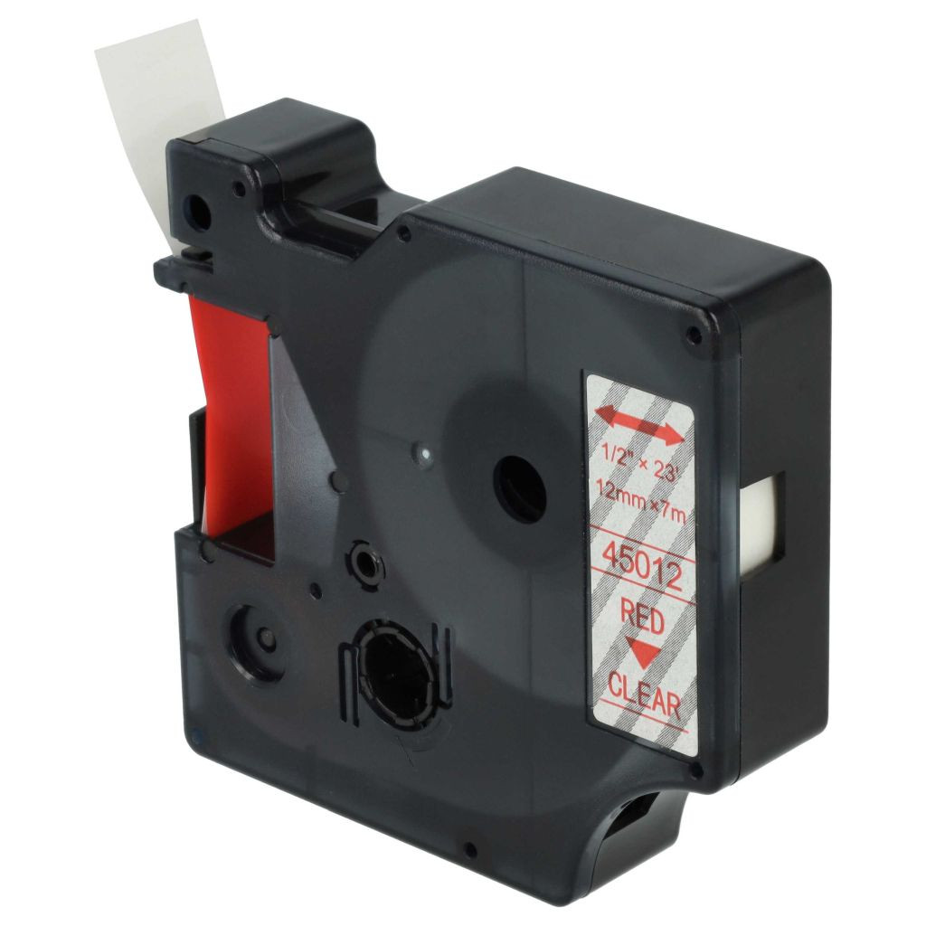 VHBW Dymo D1 Címkeszalag, 45012, 12 mm, Piros-Átlátszó VHBW Dymo D1 Címkeszalag, 45012, 12 mm, Piros-Átlátszó