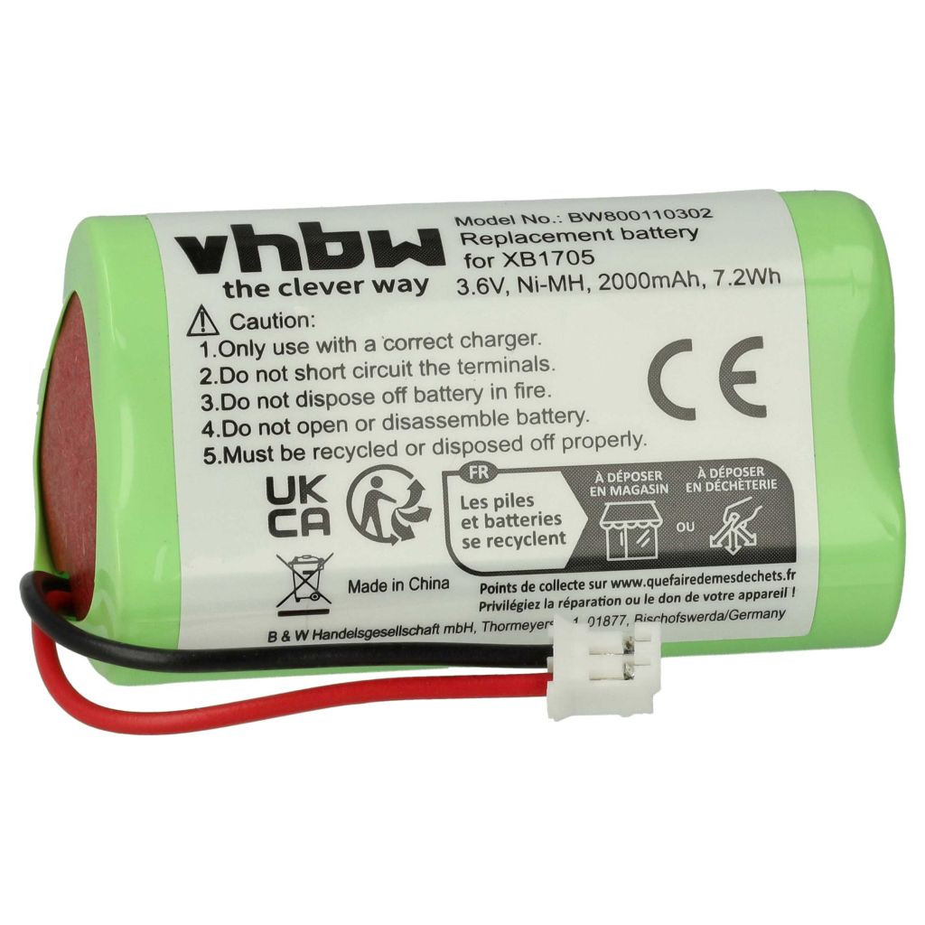 XB1705 akkumulátor - 2000 mAh, 3,6 V, NiMH