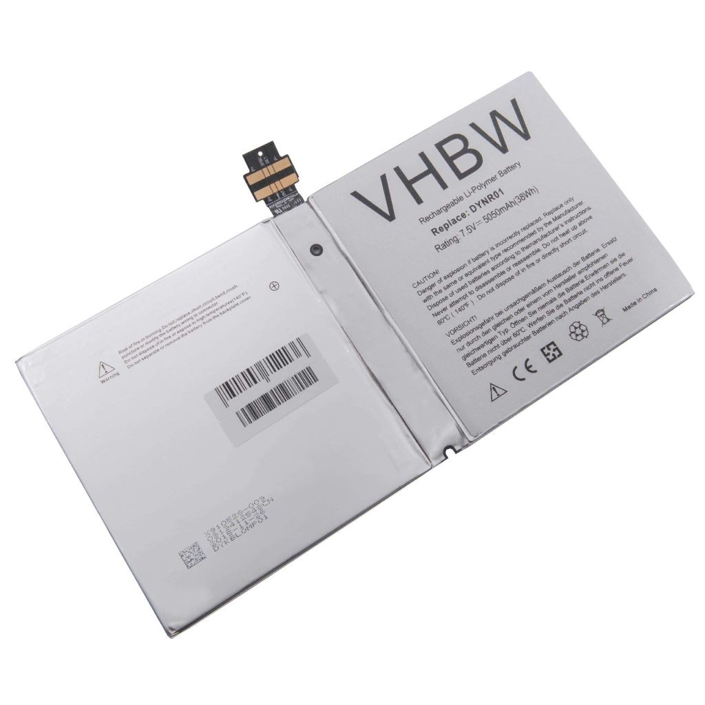 VHBW Akkumulátor táblagéphez Microsoft G3HTA027H, DYNR01 - 5050 mAh 7,5 V Li-polimer