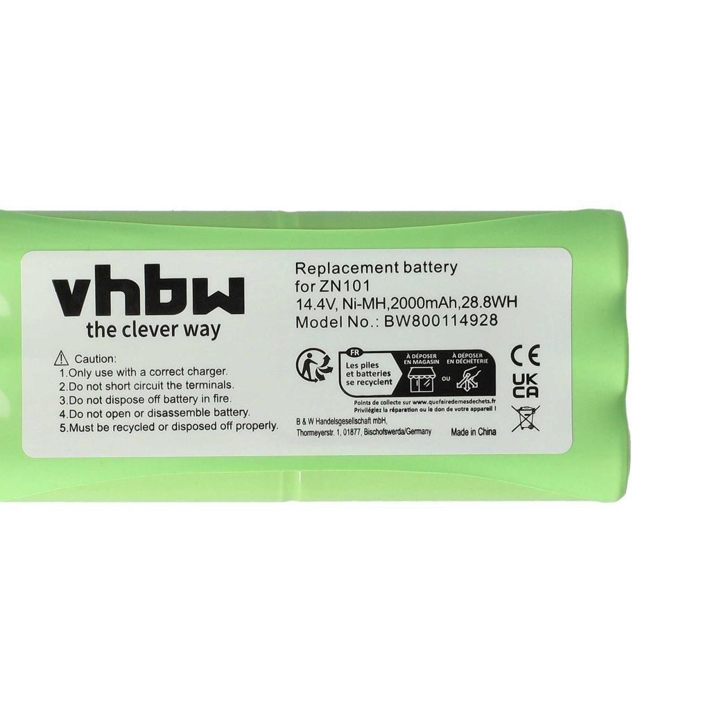 VHBW Akkumulátor Dirt Devil R1-L051B, 0606004 - 2000 mAh, 14,4 V, NiMH számára VHBW Akkumulátor Dirt Devil R1-L051B, 0606004 - 2000 mAh, 14,4 V, NiMH számára