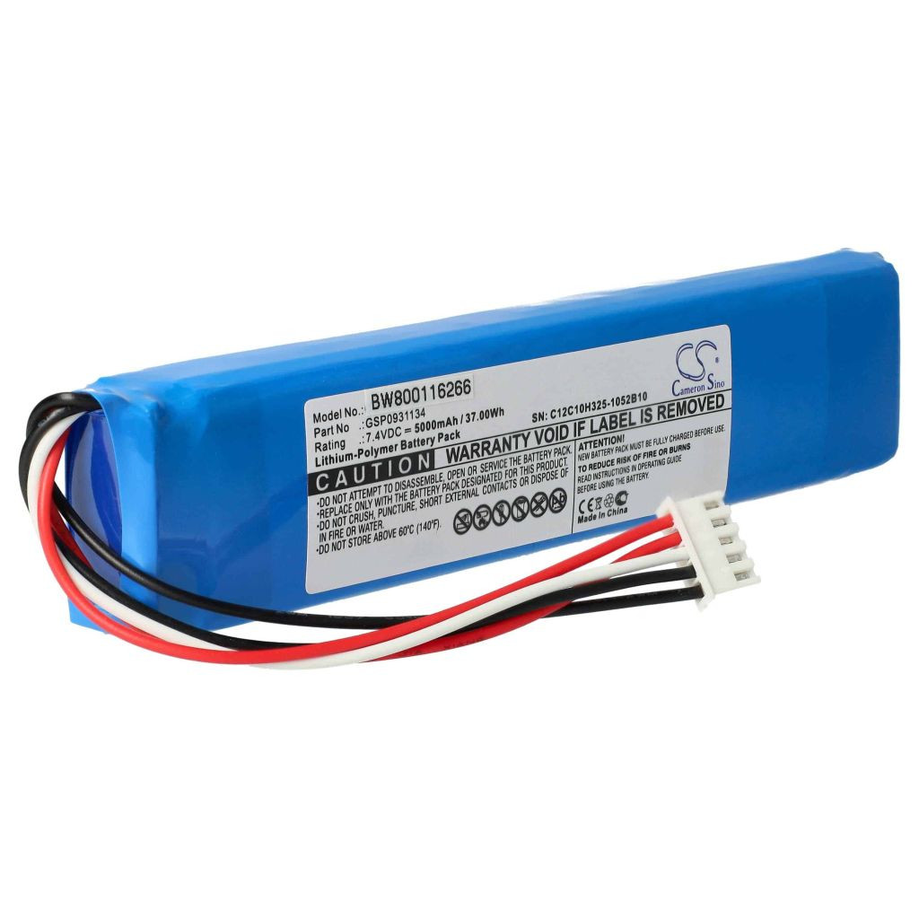 VHBW Akkumulátor JBL GSP0931134 JBL hangszórót - Li-polimer 5000 mAh VHBW Akkumulátor JBL GSP0931134 JBL hangszórót - Li-polimer 5000 mAh