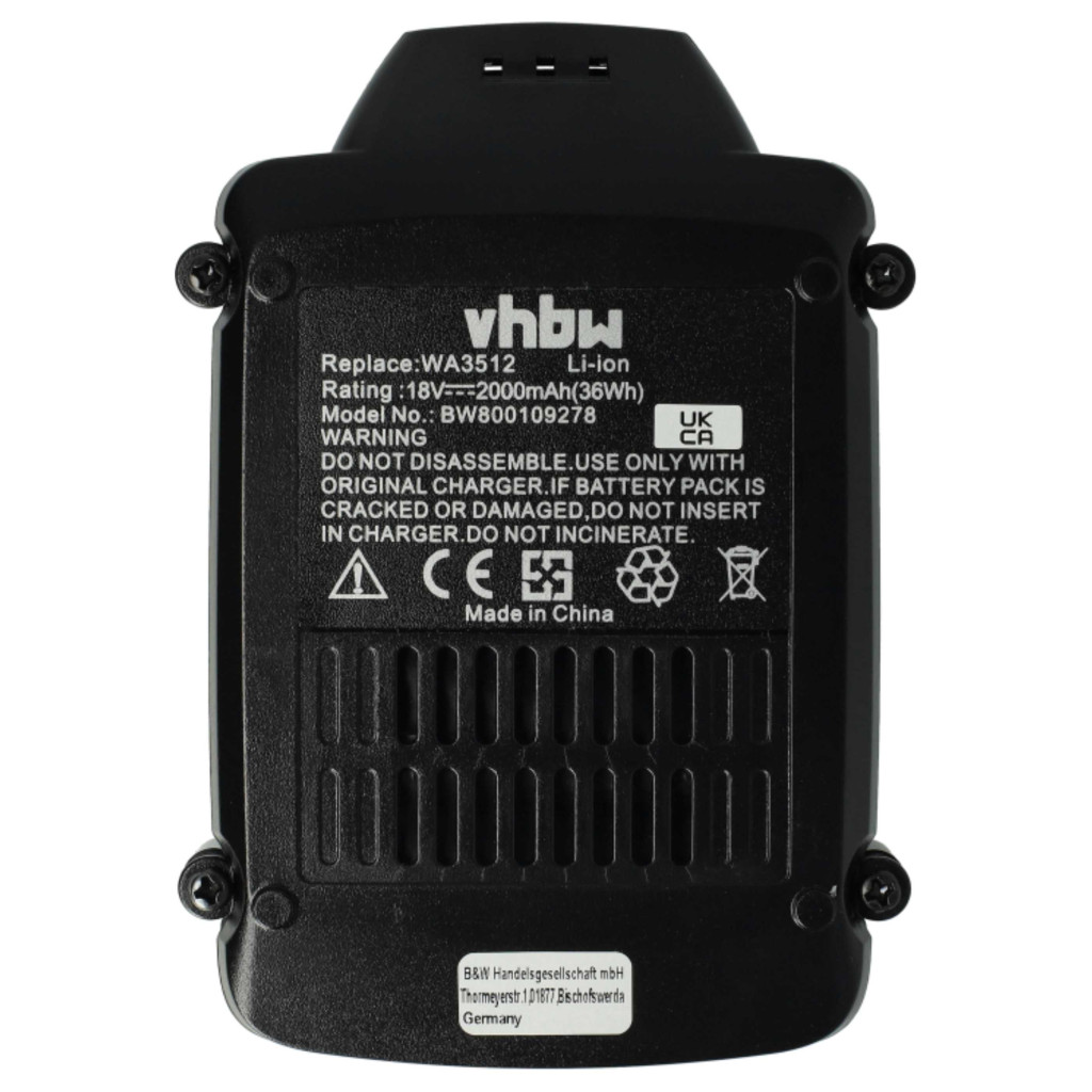 VHBW Elektromos szerszám akkumulátor RW9351.1 - 2000 mAh 18 V Li-Ion VHBW Elektromos szerszám akkumulátor RW9351.1 - 2000 mAh 18 V Li-Ion