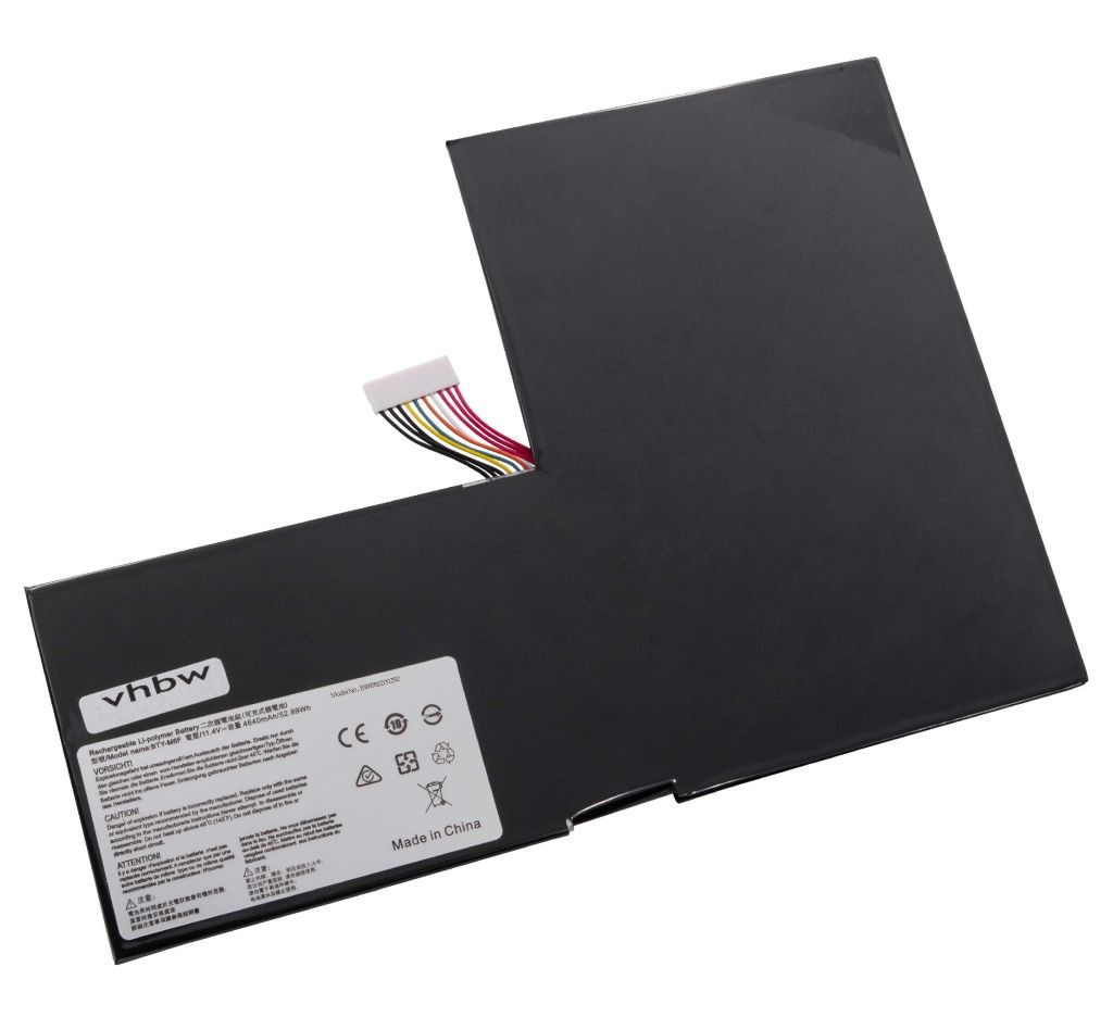 VHBW Notebook akkumulátor MSI MS-16H2, BTY-M6F - 4640 mAh 11,4 V Li-polymer