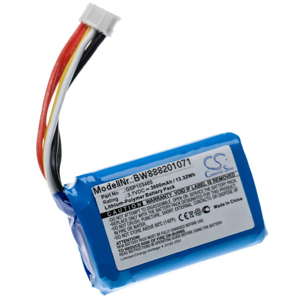 VHBW Akkumulátor JBL GSP103465 JBL hangszórót - Li-polimer 3600 mAh VHBW Akkumulátor JBL GSP103465 JBL hangszórót - Li-polimer 3600 mAh