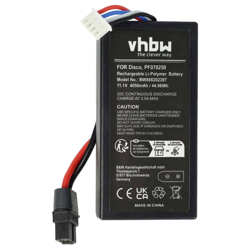 VHBW Drón akkumulátor Parrot PF070250-hez – 4050 mAh 11,1 V Li-polimer VHBW Drón akkumulátor Parrot PF070250-hez – 4050 mAh 11,1 V Li-polimer