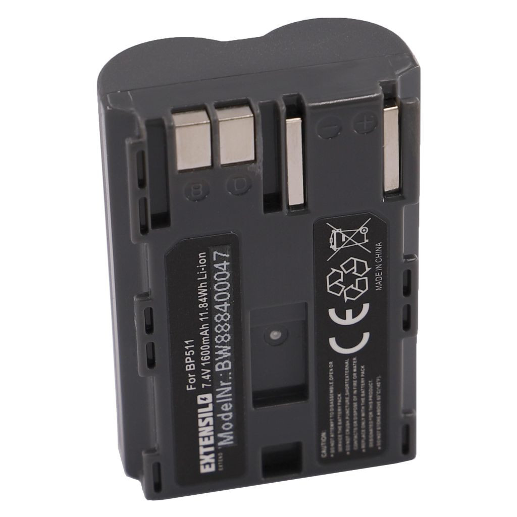 VHBW Canon BP-508, BP-535, BP-511A, BP-511, BP-522, BP-512, BP-514 akkumulátor - 1600 mAh, 7,4 V, Li-Ion