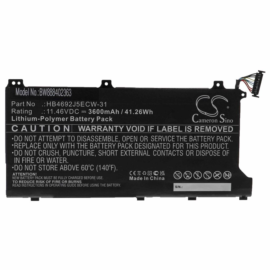 VHBW Notebook akkumulátor Huawei HB4692J5ECW-31 - 3600 mAh 11,46 V Li-polimer VHBW Notebook akkumulátor Huawei HB4692J5ECW-31 - 3600 mAh 11,46 V Li-polimer