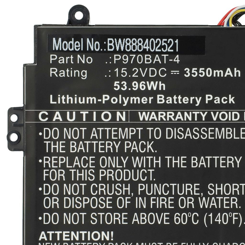 VHBW Notebook akkumulátor Clevo P970BAT-4-hez - 3550 mAh 15,2 V Li-polimer VHBW Notebook akkumulátor Clevo P970BAT-4-hez - 3550 mAh 15,2 V Li-polimer