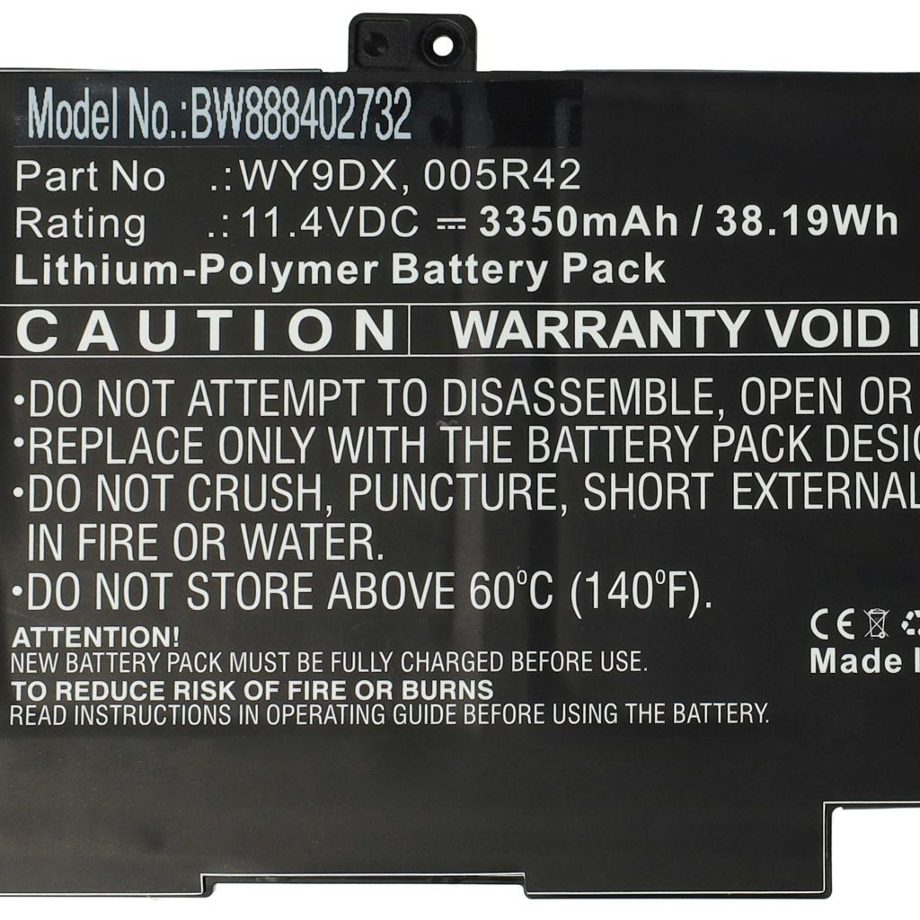 VHBW Notebook akkumulátor Dell 005R42, WY9DX - 3350 mAh 11,4 V Li-polymer VHBW Notebook akkumulátor Dell 005R42, WY9DX - 3350 mAh 11,4 V Li-polymer