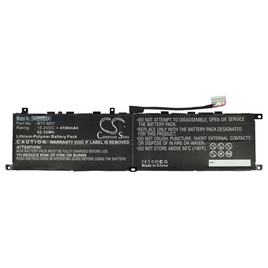 VHBW Notebook akkumulátor MSI BTY-M57-hez - 4100 mAh 15,2 V Li-polimer