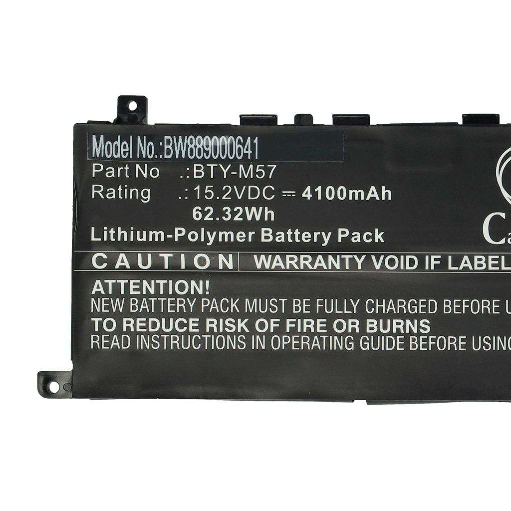 VHBW Notebook akkumulátor MSI BTY-M57-hez - 4100 mAh 15,2 V Li-polimer