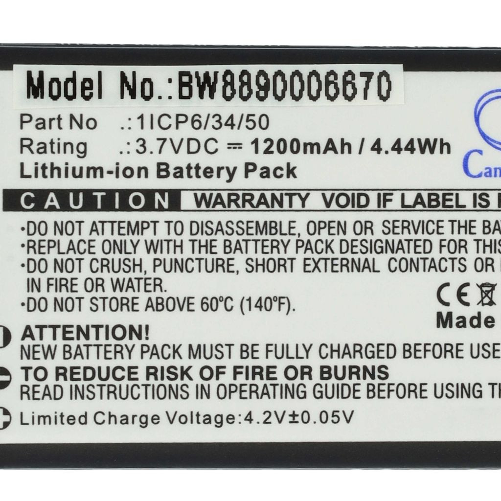 VHBW Babafigyelő elem Babymoov 1ICP6/34/50-hez - 1200 mAh 3,7 V Li-Ion