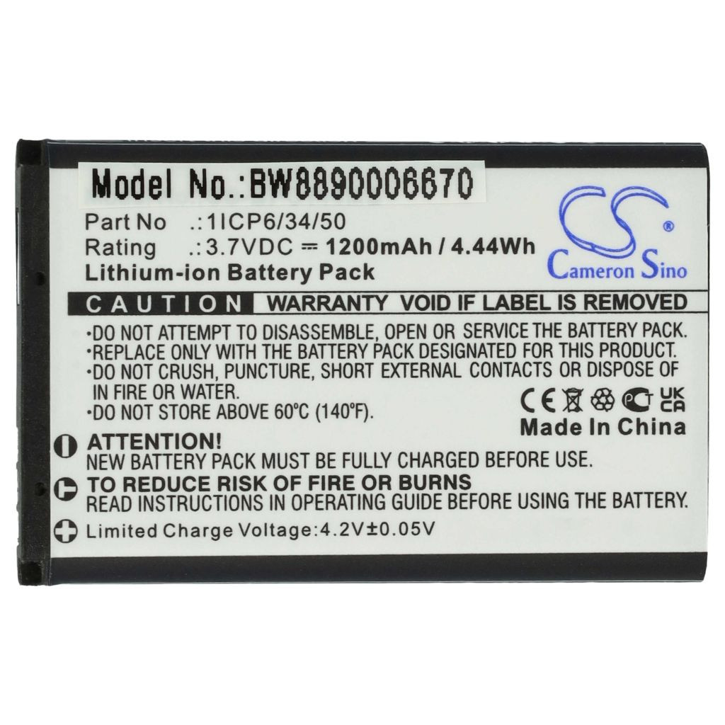 VHBW Babafigyelő elem Babymoov 1ICP6/34/50-hez - 1200 mAh 3,7 V Li-Ion