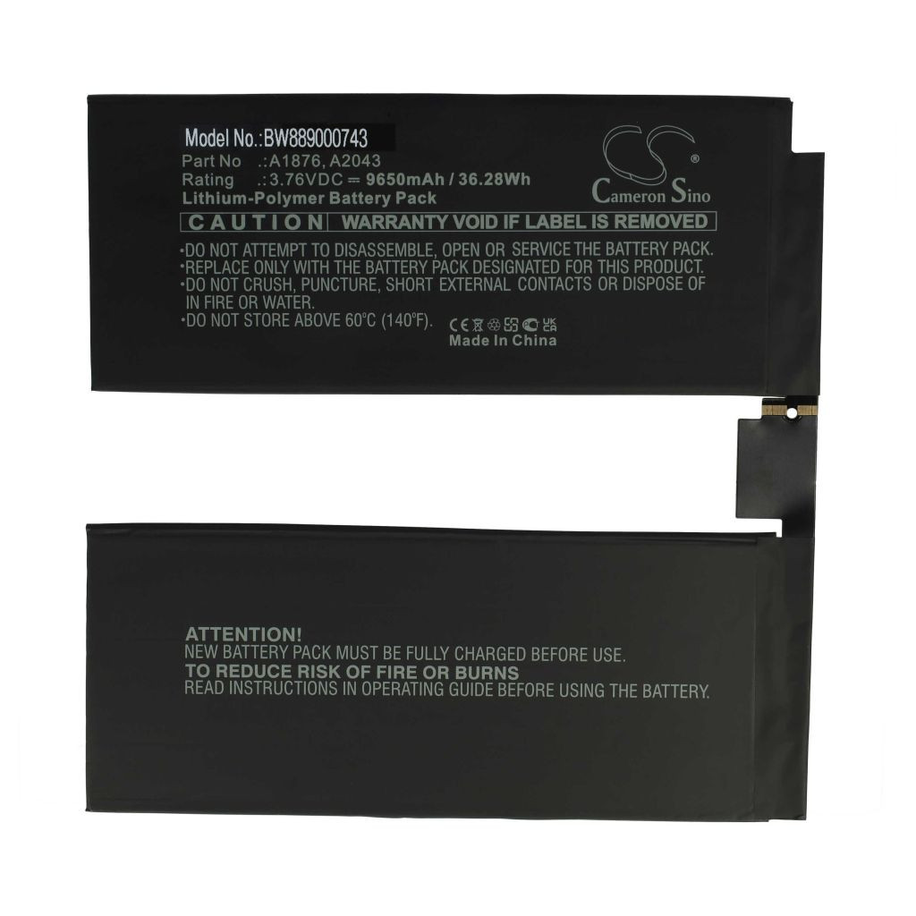VHBW Tablet akkumulátor Apple A1876, A2043 készülékhez - 9650 mAh 3,76 V Li-polimer