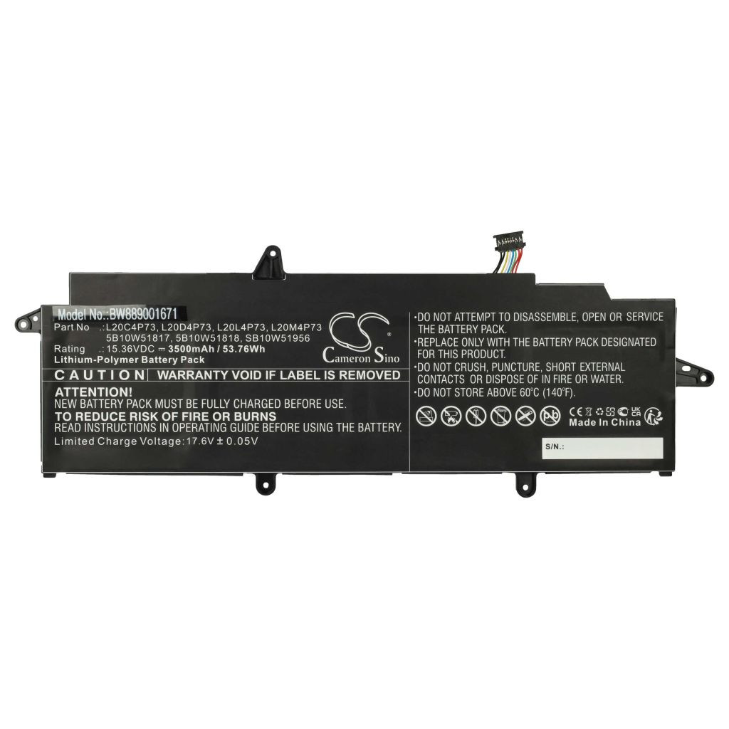 VHBW Notebook akkumulátor Lenovo 5B10W51817, 5B10W51818 - 3500 mAh 15,36 V Li-polimer, fekete VHBW Notebook akkumulátor Lenovo 5B10W51817, 5B10W51818 - 3500 mAh 15,36 V Li-polimer, fekete