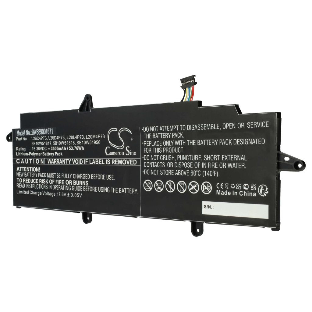 VHBW Notebook akkumulátor Lenovo 5B10W51817, 5B10W51818 - 3500 mAh 15,36 V Li-polimer, fekete VHBW Notebook akkumulátor Lenovo 5B10W51817, 5B10W51818 - 3500 mAh 15,36 V Li-polimer, fekete