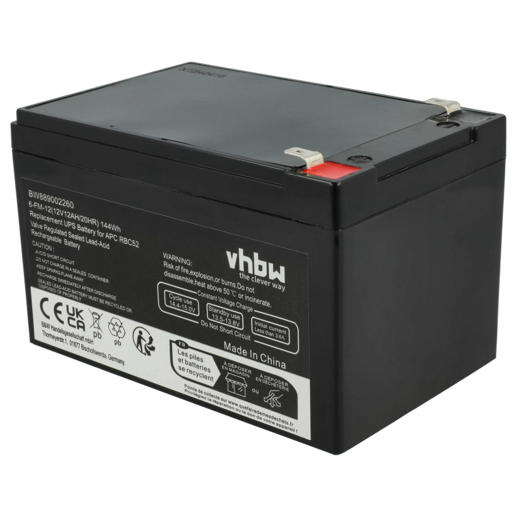 VHBW UPS Akkumulátor AGM07, RBC52 - 12000 mAh 12 V AGM VHBW UPS Akkumulátor AGM07, RBC52 - 12000 mAh 12 V AGM