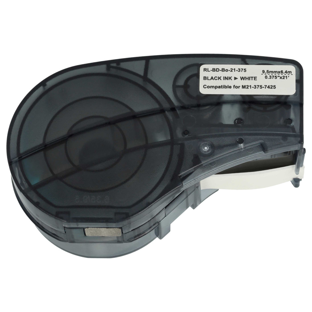 VHBW Címkeszalag Brady M21-375-7425 - 9,5 mm Fekete/Fehér