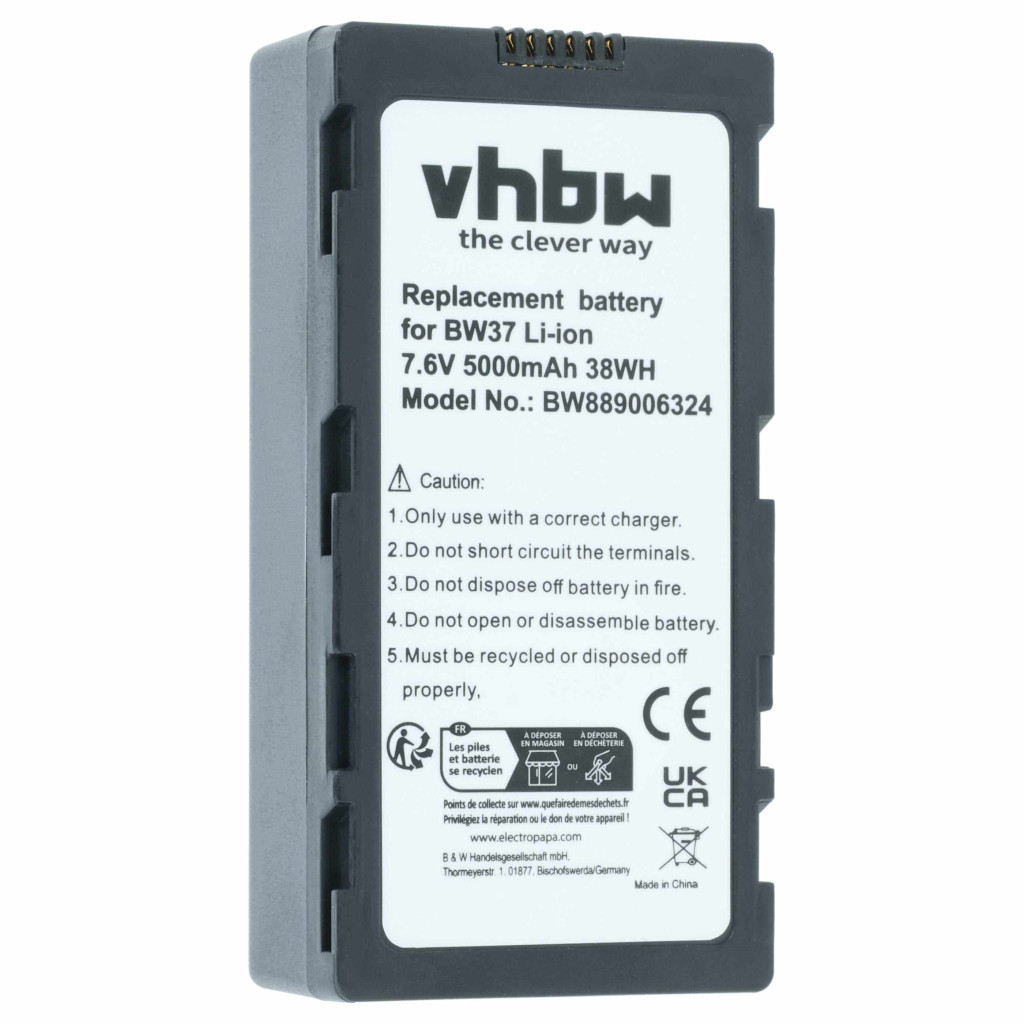 VHBW Drón Távirányító Akkumulátor DJI WB37 - 5000 mAh 7,4 V Li-polimer