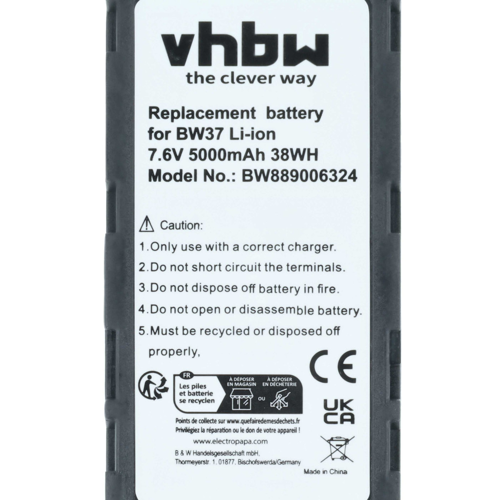 VHBW Drón Távirányító Akkumulátor DJI WB37 - 5000 mAh 7,4 V Li-polimer