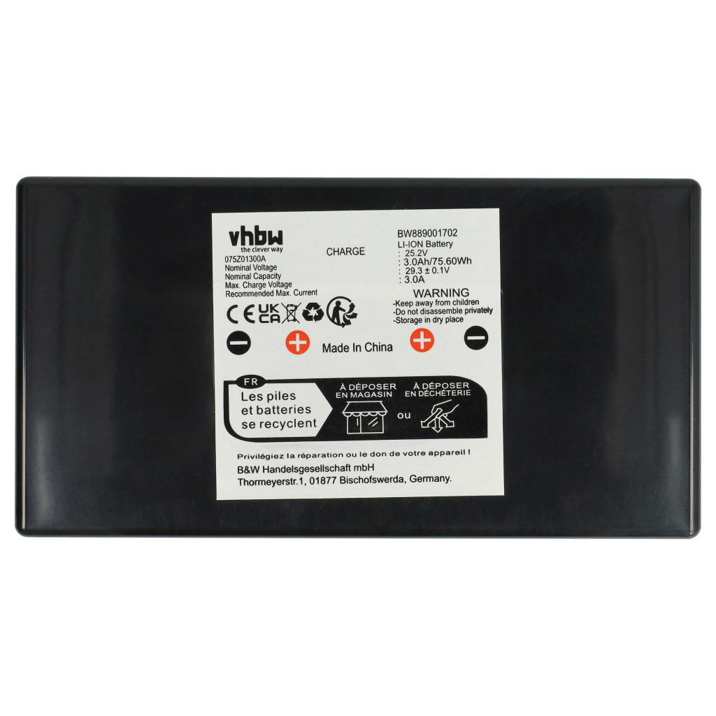 VHBW Akkumulátor Ambrogio 6060BA0 - 3000 mAh 25,2 V Li-Ion