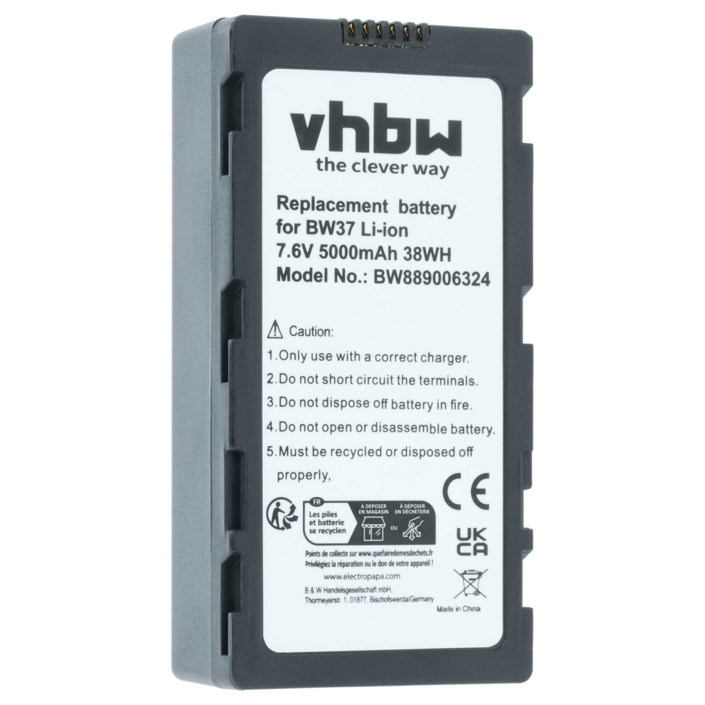 VHBW Távirányító Akkumulátor DJI WB37 - 5000 mAh 7,4 V Li-polymer VHBW Távirányító Akkumulátor DJI WB37 - 5000 mAh 7,4 V Li-polymer