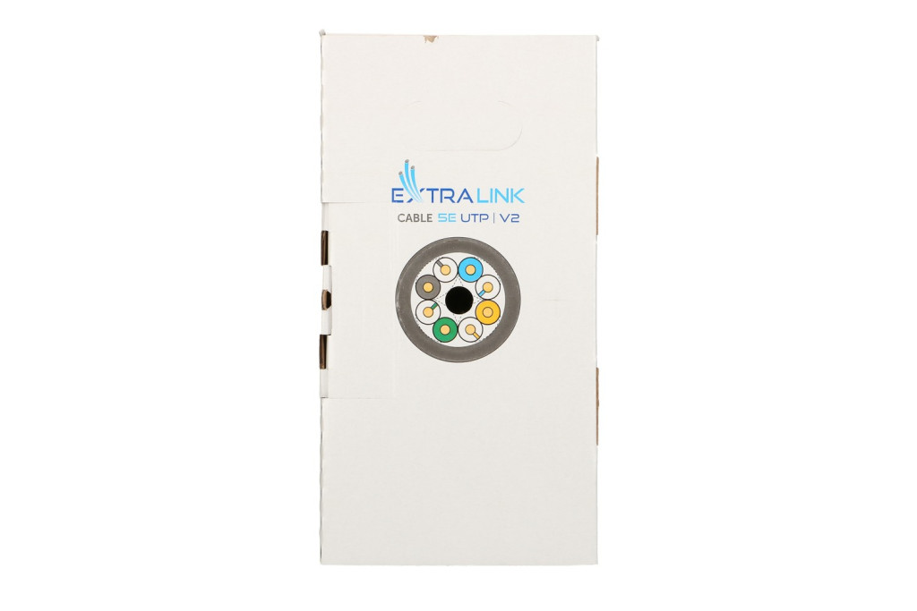 Extralink CAT5e UTP (U/UTP) V2 beltéri, sodrott érpár, 305 m