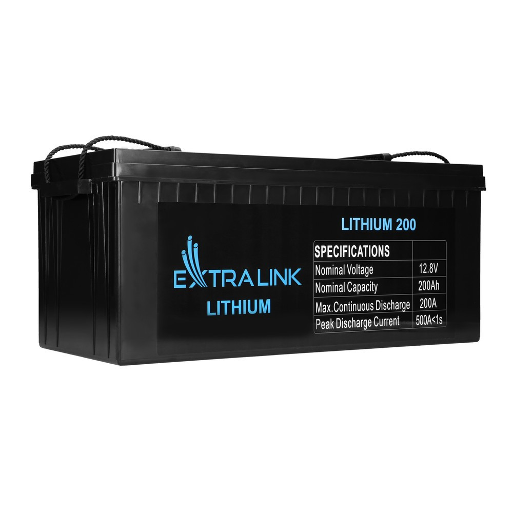 Extralink LiFePO4 200Ah akkumulátor, 12,8V, BMS