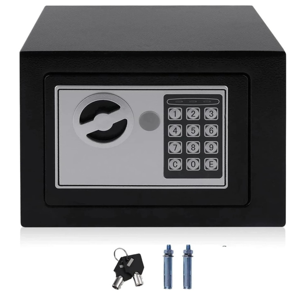 Extralink Home elektronikus zárral ellátott széf, digitális kód, páncélozott doboz, kulcsok, S-406