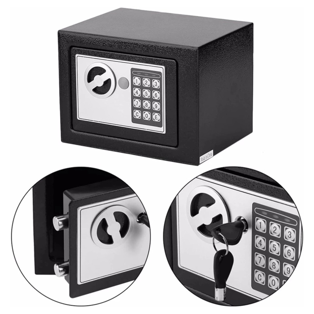 Extralink Home elektronikus zárral ellátott széf, digitális kód, páncélozott doboz, kulcsok, S-406
