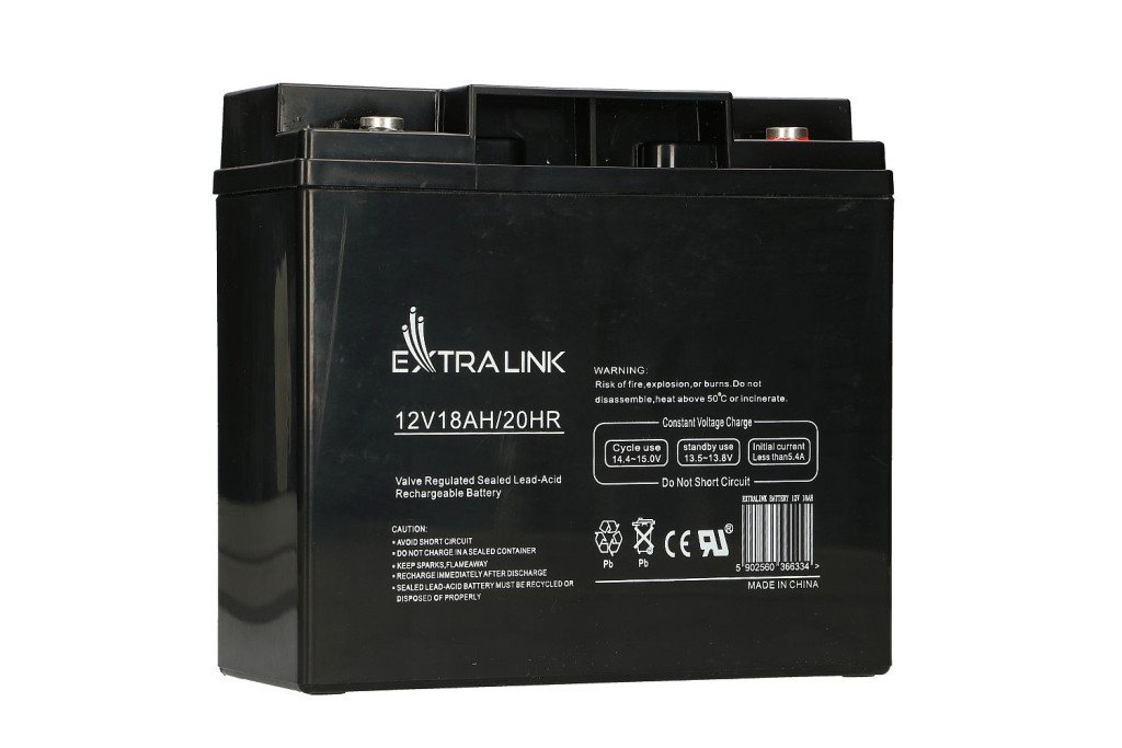Extralink AGM 12V 18Ah, akkumulátor, karbantartásmentes Extralink AGM 12V 18Ah, akkumulátor, karbantartásmentes