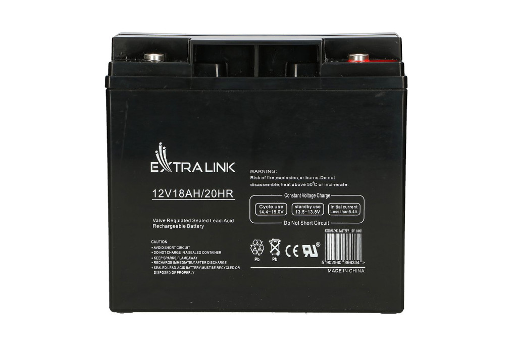 Extralink AGM 12V 18Ah, akkumulátor, karbantartásmentes Extralink AGM 12V 18Ah, akkumulátor, karbantartásmentes