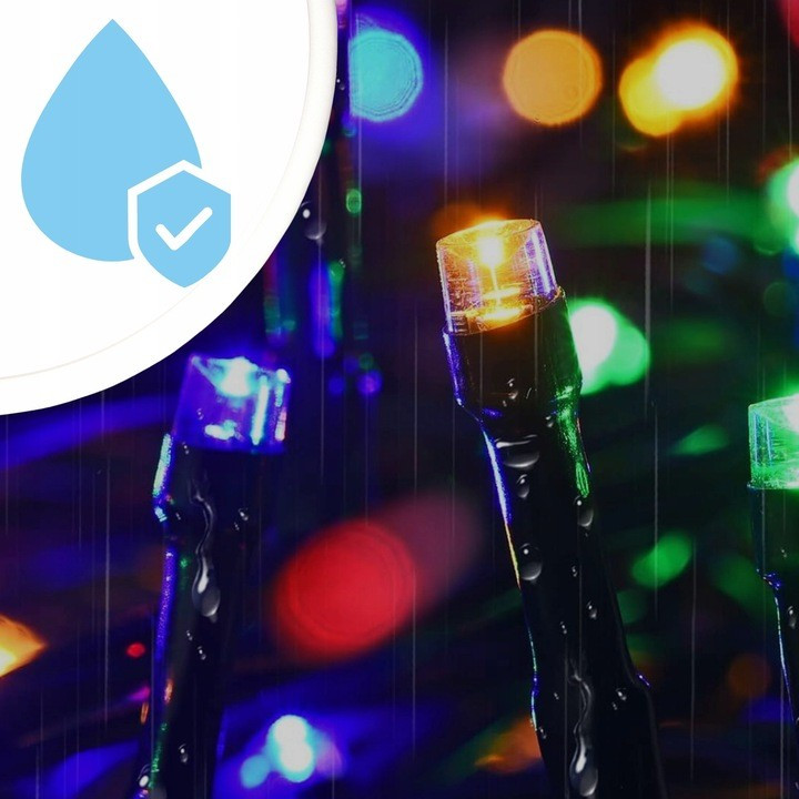 EXTRALINK karácsonyi dekorációs multicolor 100LED fényfüzér elemmel 10,5 m