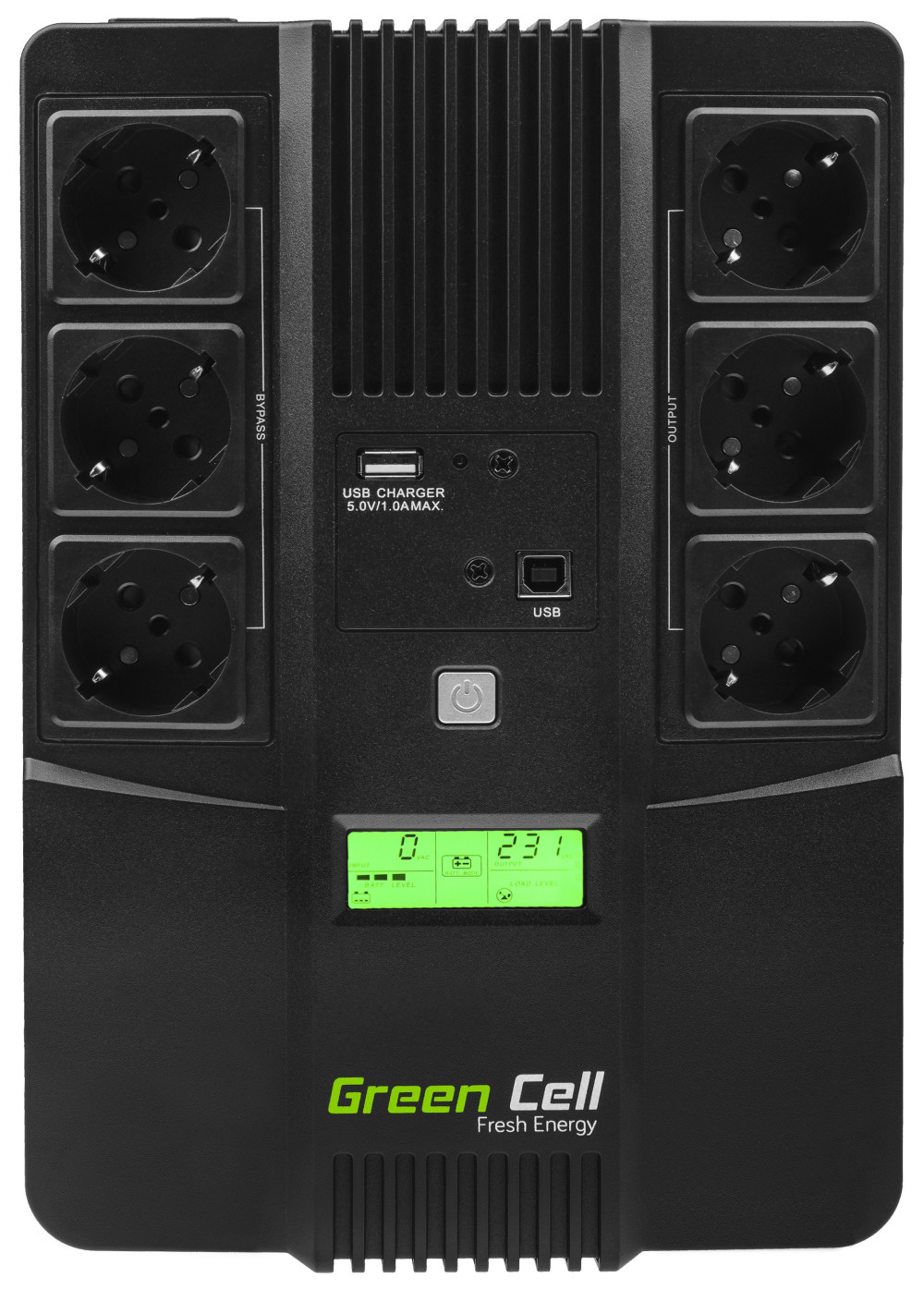Green Cell UPS Szünetmentes tápegység AiO 600VA LCD kijelző UPS06