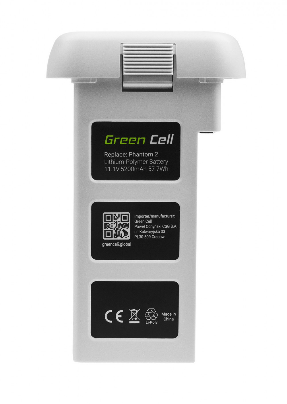 Green Cell Drón akkumulátor / akku DJI Phantom 2, Phantom 2 Vision+ 11.1V 5200mAh 57.7Wh Green Cell Drón akkumulátor / akku DJI Phantom 2, Phantom 2 Vision+ 11.1V 5200mAh 57.7Wh
