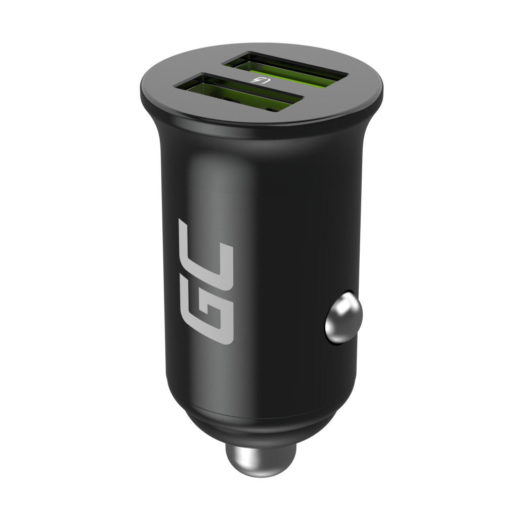 Greencell Autós töltő 36W GC PowerRide Nano36, 2x USB-A Ultra Charge gyorstöltéssel CADM-GC-36AA