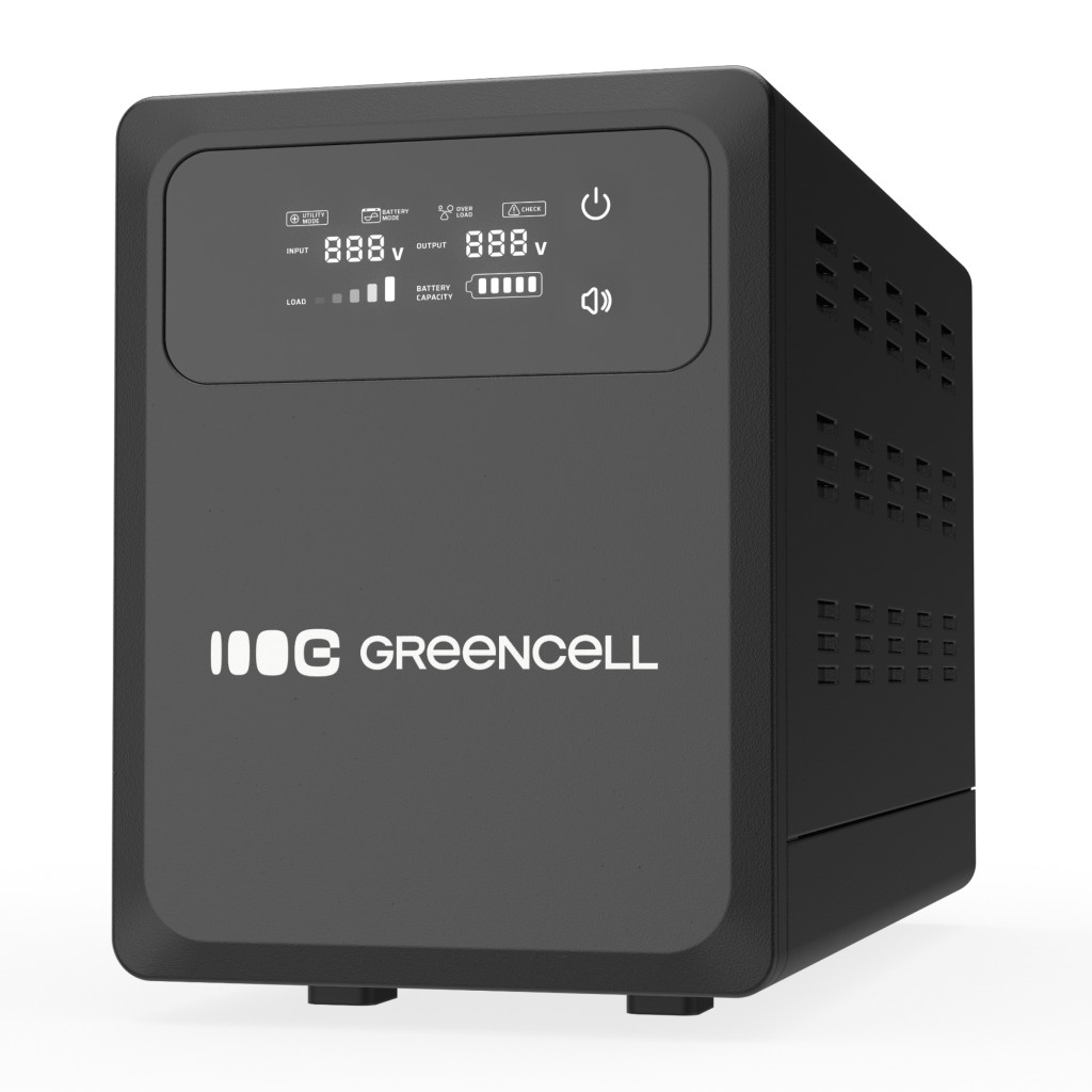 Greencell 2000VA 1200W UPS LCD kijelzővel UPSLPPC1200