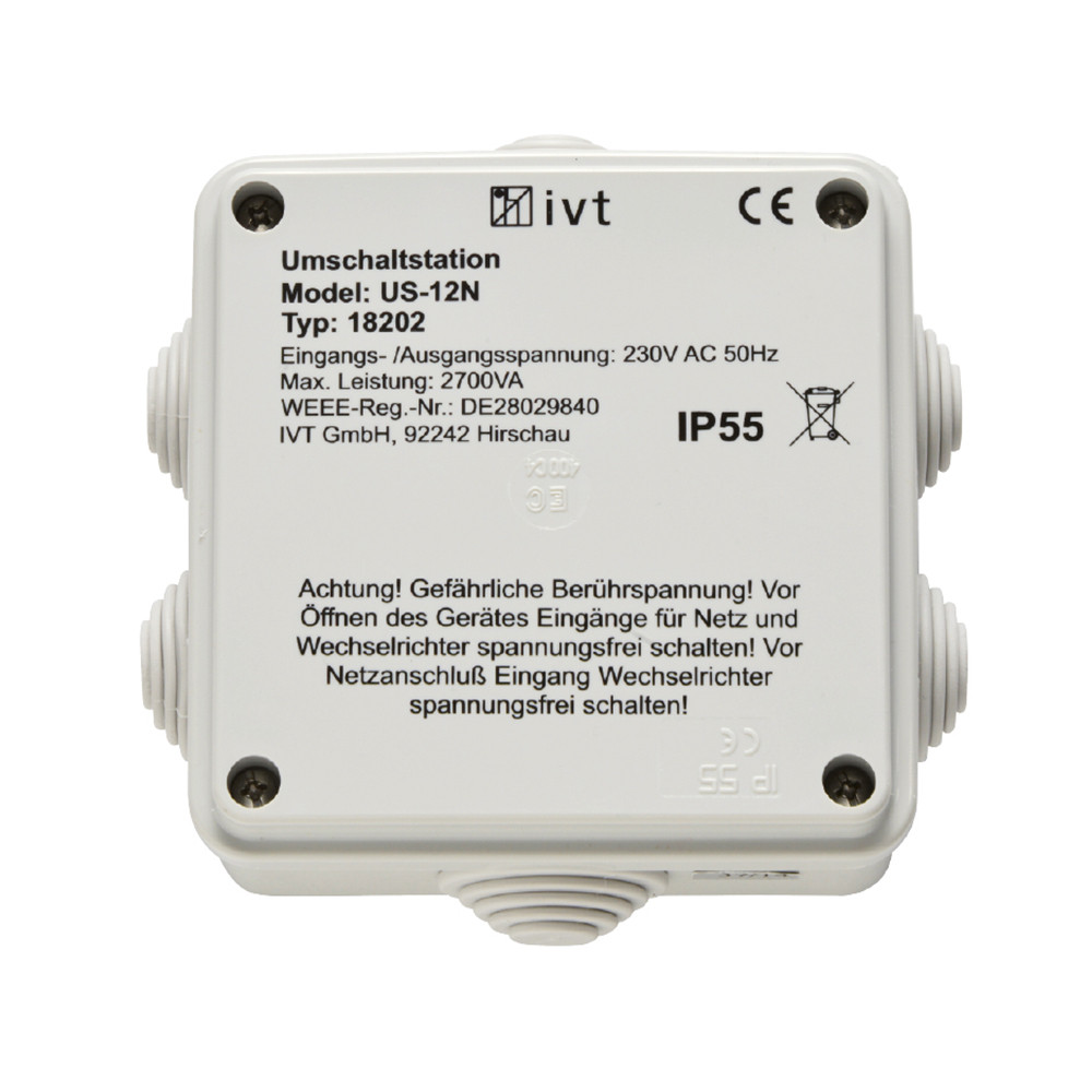 IVT Kapcsolóállomás US-12N - 230 V AC, 12 A, 2700 VA IVT Kapcsolóállomás US-12N - 230 V AC, 12 A, 2700 VA