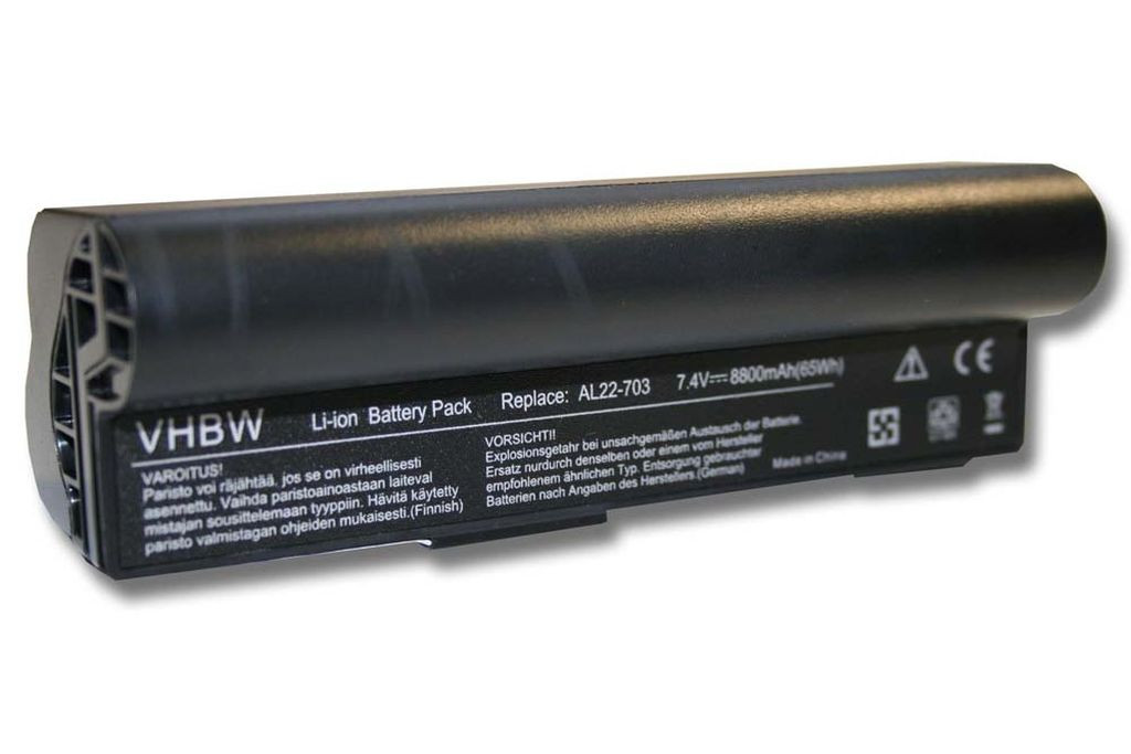 VHBW Notebook akkumulátor Asus AL22-703-hoz - 8800 mAh 7,4 V Li-Ion, fekete