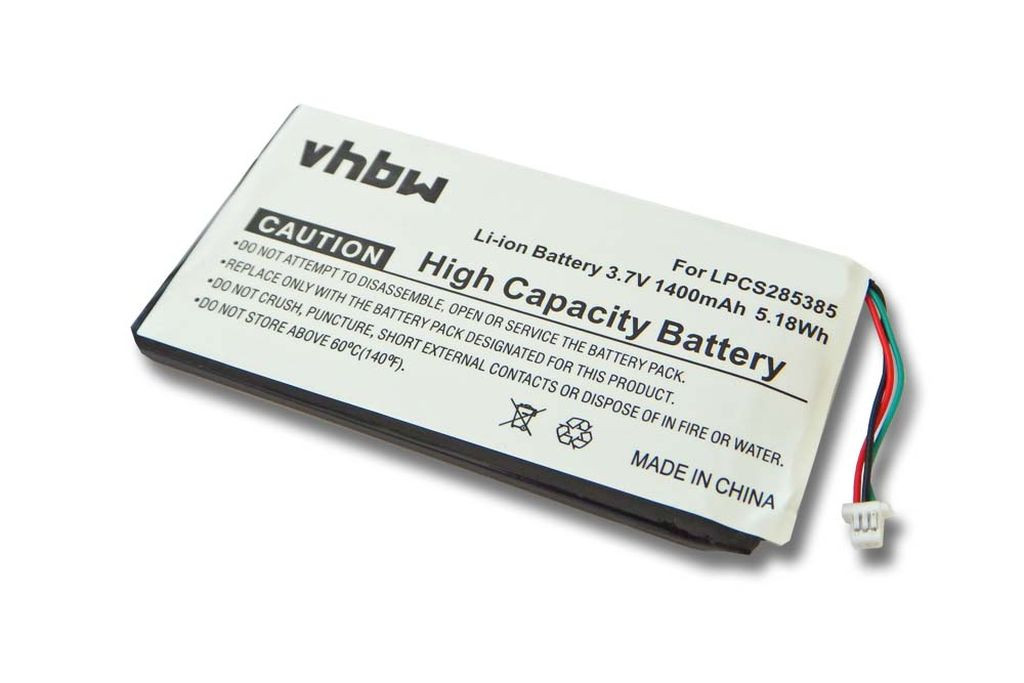 VHBW MP3-lejátszó akku a Creative Labs LPCS285385, BA20603R79914, DVP-HD0003 készülékekhez - 1400 mAh, 3,7 V Li-Ion