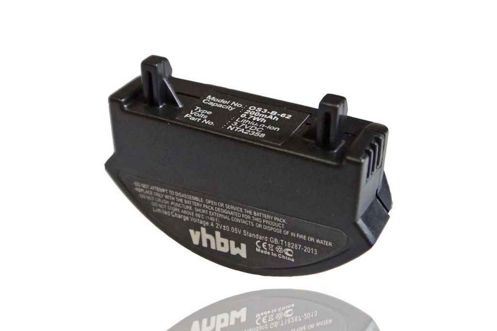 VHBW Vezeték nélküli fejhallgató akku a Bose NTA2358, 40229-hez - 200 mAh 3,7 V Li-Ion