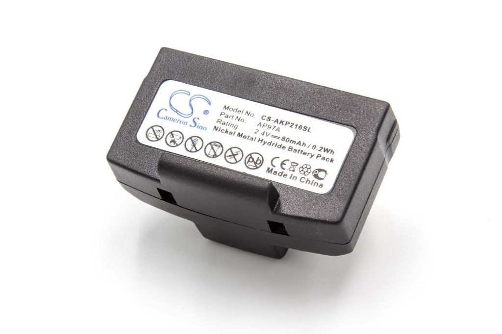 VHBW Vezeték nélküli fejhallgató akku AKG AP97, AP11A, AP114, AP97A - 80 mAh 2,4 V NiMH
