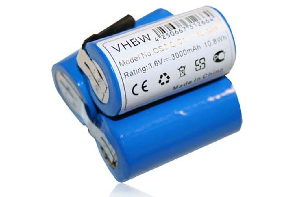 VHBW Elem AEG 900055102, 520103 típusokhoz - 3000 mAh, 3,6 V, NiMH VHBW Elem AEG 900055102, 520103 típusokhoz - 3000 mAh, 3,6 V, NiMH