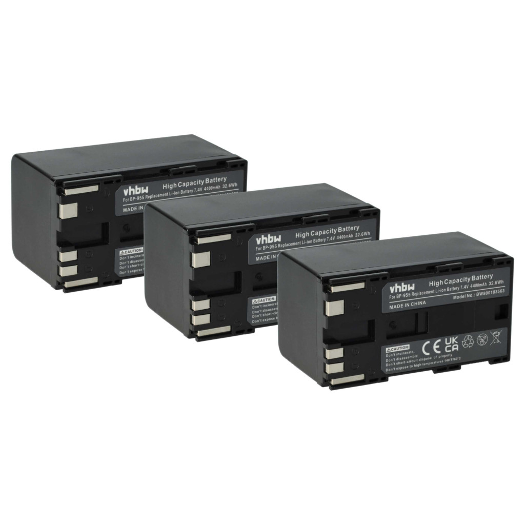 VHBW Videokamera Akkumulátor BP-955 - 4400 mAh 7,4 V Li-Ion
