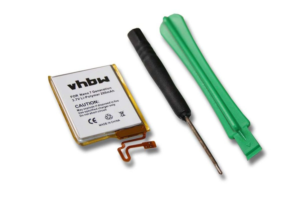 VHBW MP3-lejátszó akku Apple 616-0640, 616-0639-hez - 200 mAh 3,7 V Li-polimer